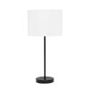 Simple Designs Black Stick Lamp with White Fabric Shade LT2040-BAW